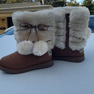 Cozy Brown and Cream Kids Boots